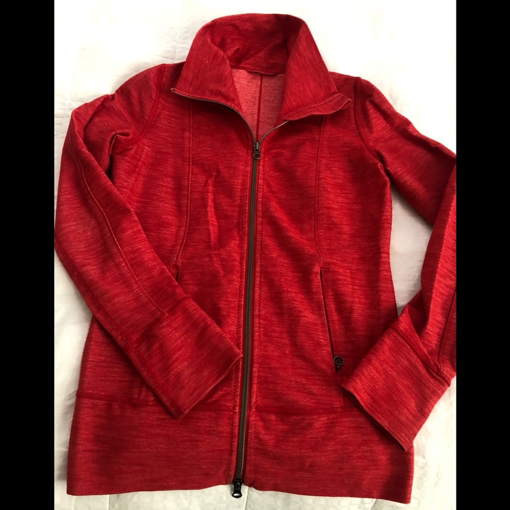 Lululemon full zip high neck red jacket